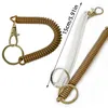 Keychains 3st Key Lanyard Fishing Missed Rope Koord Chain Elastic Coil Stretch Tether Fashion Wire Spring Låsbar sladd