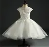 Baby Kleid Kleinkindparty tragen weiße Tüll Blumenspitze Säugling Tutu 1. Geburtstagskleid Neugeborene Baby Mädchen Taufe Taufe Gown9508548