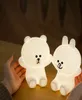 Härlig bunny björn led nattljus USB söta björn mjuka lampor silikon för baby barn sovrum dekor novelty gåva droppe med box2603971