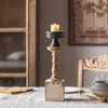 Centradores de velas Centro de velas vintage design romântico geométrico pequeno castiçal de castiça