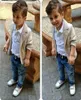 Kids Talesbaby Boys Coat Outware Pak met lange mouwen shirt jeans 3 stks kleding set kinderen herfst kinderen jongens kinderen kleren y19053981427