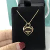 Новый 925 серебряный кулон серебряной подвески T Gold Double Hearter