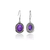 Dange oorbellen Hoogwaardige 925 Sterling Silver Natural Charoite Drop for Women Luxury Ear Hoop Jewelry cadeau