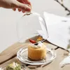 Ensembles de vaisselle Couvercle de collation Fromage Son assiette à gâteau avec couvercle Verre à dessert Mini plateau d'affichage Cupcake Plat à thé de l'après-midi