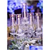 Candle Holders Wholesale Tall K9 5Arms Crystal Glass Candelabra Decorative Wedding Decoration Centerpieces For Home Drop Delivery Gar Dh42O