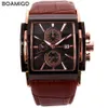 Boamigo Men Quartz orologi di grandi dimensioni Sports casual orologi rosa oro sottocro