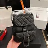 Fashion women Backpack Style bags medieval diamond check backpack Designer luxury metal chain top lamb skin mini cross-body bag