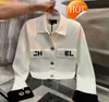 Дизайнерские женские куртки высшее качество лацката Polo Fashion Beart Pocket Slim Fit White Emelcodery Printed Metal Gugle вязаная кардиган с длинными рукавами 495