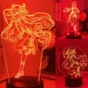 Nattljus Genshin Impact LED Light Anime Manga Figure Table Lamp 3D Novely Illusion Indoor Bedroom Party Decor Indie Adult Kid279U