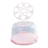 Storage Bottles Cake Carrier With Foldable Handle Portable Box Round Cover Cupcake Container For Cookies Doughnuts Picnic Fruits