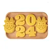 Baking Moulds 1 Set 2024 Chinese Year Biscuit Molds Spring Festival Cartoon Dragon DIY Fondant Cookies Embosser Cutters