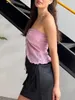 Women's Tanks Sleeveless Off-Shoulder Slim Camis 2024 Sexy Backless Solid Casual Tank Tops Drawstring Tie Up Cropped Bandeau