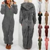 Women's Sleepwear Winter Warm Sleepwear Home Clothes Cute Cat Ear Onesies Pyjamas Fluffy Fleece Hooded Jumpsuit Playsuit Pajama For Women Overalls T231223