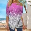 Women's Blouses Long Sleeved Shirt Fine Glitter Tunic 3 4 Sleeve Tops Women Dressy Lace Camisole Womens Clothes