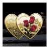 Arts And Crafts Heart-Shaped Rose Valentines Day Gift Metal Commemorative Coins 52 Languages I Love You Medal Challenge Coin Wly935 Dheft