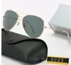 Designer Aviator 3025R Solglasögon för män Rale Ban Glasses Woman UV400 Protection Shades Real Glass Lens Gold Metal Frame Driving Fishing Sunnies With Original Box