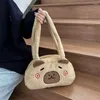 Duffel çantalar kış karikatür sevimli peluş bir omuz çantası büyük kapasiteli bebek kız yumuşak çanta gündelik sokak tote organizatör Noel hediyesi