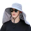 Berets Men's Wide Brim Sun Hat UV Protection Fishing Hats With Neck Flap For Hiking Camping Travel