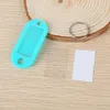 whole 100Pcs Mix Color Plastic Keychain Key Tags Id Label Name Tags With Split Ring For Baggage Key Chains Key Rings 210409251H