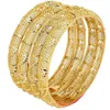 Bangle 4pcs Lot 24k Dubai Bangles voor vrouwen Ethiopisch Afrika Fashion Gold Color Saoedi -Arabië bruid bruidstracelet sieraden geschenken2344