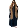 Vêtements ethniques 2024 Muslim Abaya Jalabiya Fashion Cardigan Léopard Print mousseline Matching Robe Turkish Long Robe avec foulard