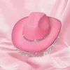 Bérets Diamante Cowboy Chapeau scintillant des glands pour les cocktails de maison disco