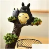 Objets décoratifs figurines mon voisin Totoro Resin Craft Desktop Étudiant support de stylo métal métal Papeterie de papeterie G DHimu