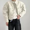Printemps veste en jean courte hommes coupe ajustée mode décontracté poche vestes hommes Streetwear coréen Hip hop Bomber 231222