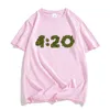 Męskie koszule 4:20 Time Graphic Printing Tee-Shirt Botton Men/Women T-shirt Krótkie rękawie Męskie Summer