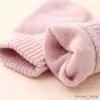 Scarves Wraps 3-In-1 Newborn Winter Hat Glove Set Solid Color Ear Protections Knitted Hat Baby Beanie Cap and Mittens with Scarf