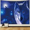 Tapestries Moon over oceaan Tapestry Pink Kerry Blossom Butterfly Wall Art Hippie Home Hangende slaapkamer Room Decor Deken