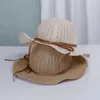 Berets Summer Linen Breathable Bucket Hat For Women Bowknot Big Brim Sun Protection Fisherman Cotton Yarn Hollow Basin