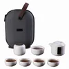 Teaware Sets 2023 Mid-Autumn Festival Mutton Fat Jade Travel Tea Set Outdoor Portable Fast Cup Companion Gift Business Processing Logo