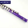 Moresky flute 16クローズホールCキーインストルメントカプロニッケルニッケルメッキ紫色のフルートwith eキーMFL-604