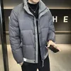 Męska kurtka na zimę zagęszczenie kolorów blokuje luźne ciepłą kurtkę stojak na kołnierz koreańsko zwykłym amerykańskim nowym trendem