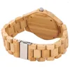 Relógios de pulso Quartz de moda assistir Men's Wristwatch Bamboo/Maple Red Clasp dobrável Banda de pulseira de madeira Relógios casuais