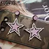 KUGUYS Fashion Acrylic Jewelry Custom Red Star Drop Earrings for Woman HipHop Large Dangle Earring Pendientes Brincos3200