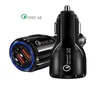 Adapter universal 12V 31A mobile Cell Phone charger 18W USB Fast charger dual port QC30 Car Charger Dual usb1521881