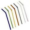 Drinking Straws 1pc Reusable Glass Colorful Straw Eco-friendly High Borosilicate Party Favors Bar Drinkware