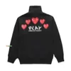 CDG Hoodie Tasarımcı Erkek Hoodies Comes Com Des Garcons Sweatshirt Mockneck Oynayın Büyük Kalp Hoodie Tam Zip Tasarımcı Hoodie MAN 702