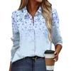 Women's T Shirts Shirt Blouse Floral Print Button Long Sleeve Casual Basic Collar Regular Top Fall Temperament Pattern