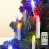 LED Elektrische Kerzen flammenlosen farbenfrohen mit Timer Remote Battery Operated Christmas Candle Lights für Halloween Home Decorative 26151751