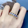 Cluster Rings Betrokkenheid Geschenk Natuurlijk en echte Tanzanite Luxury Ring Gemstone 925 Sterling Silver Fine Jewelry