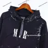 Winter Hoodie Tracksuit Mode Brand Sweatshirt Trend Amirs Voor- en achterkant Split inkt Spattende brief Gedrukt Losse passend hoodie Hoodie voor mannen Women