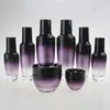 収納ボトル高品質50gクリームボトルガラスメイクアップ補充可能な空の紫色の顔ゆるい卸売
