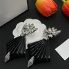 Vintage Rhinestone Diamond Black Earrings Studs Fashion Jewelry Retro Copper Plated Earrings For Wedding Party