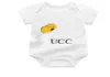 Salto neonato per neonati neonati neonati ragazzo vestiti casual marca lettera animale stampato a maniche corte bianca toperies4417392