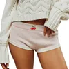 Shorts pour femmes Sweet Low-Rise Slim Fit Bas pour Femmes Fille Mignon Fruit Patterm Tricoté 2000s Rétro Kawaii Y2K Shortie Pantalon Streetwear