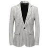 Abiti da uomo Fashion Fashion Formale Blazer Coat in stile coreano Stripe a quadri Autunno inverno Slip Slip Giacca Business Casual Man Cash