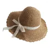 Bérets Chapeau de paille Protection solaire Visor femme de capuche femme Beau Bucket d'été pour femmes